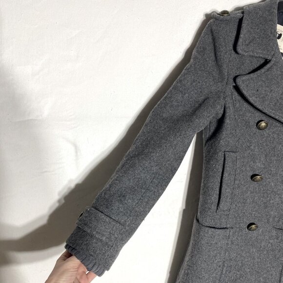 Aritzia Community Grey Re Processed Wool Pea Coat S - Picture 11 of 14